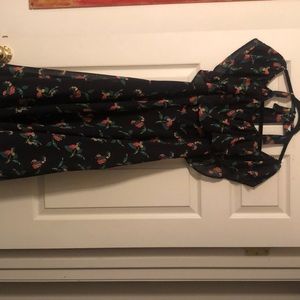 SOLD NWT Anthropology Vanessa Virginia black floral Spanish style dress